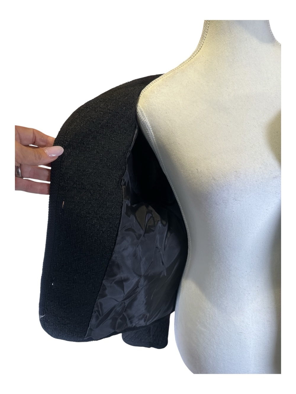 Black Textured Gold-Button Jacket NWT - Picture 10 of 12